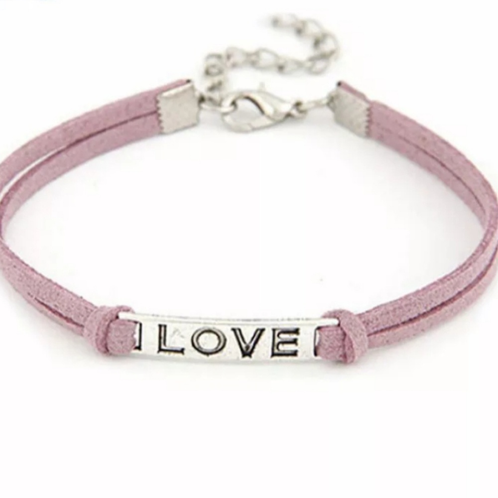 Pink Love Leather Bracelet